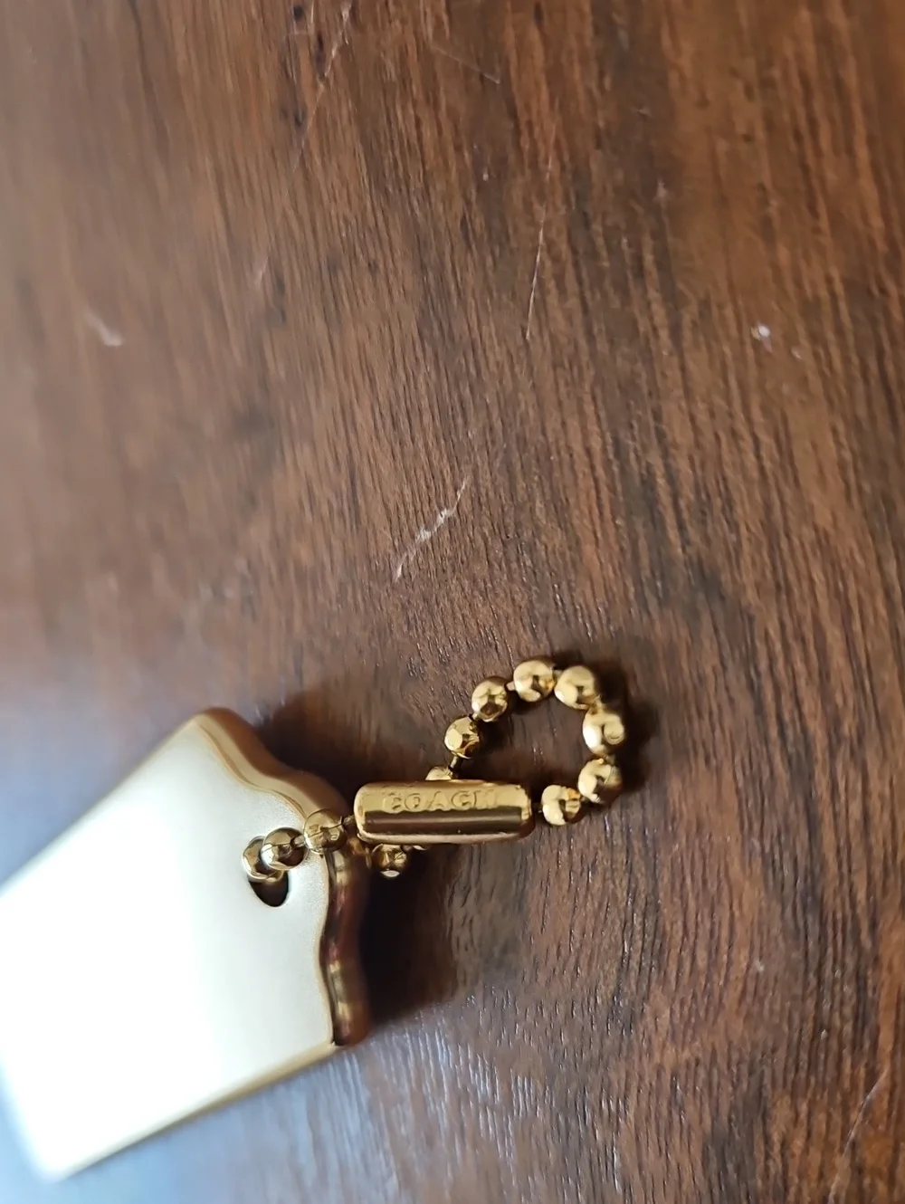 Coach Bag Hang Tag With Ball Chain.